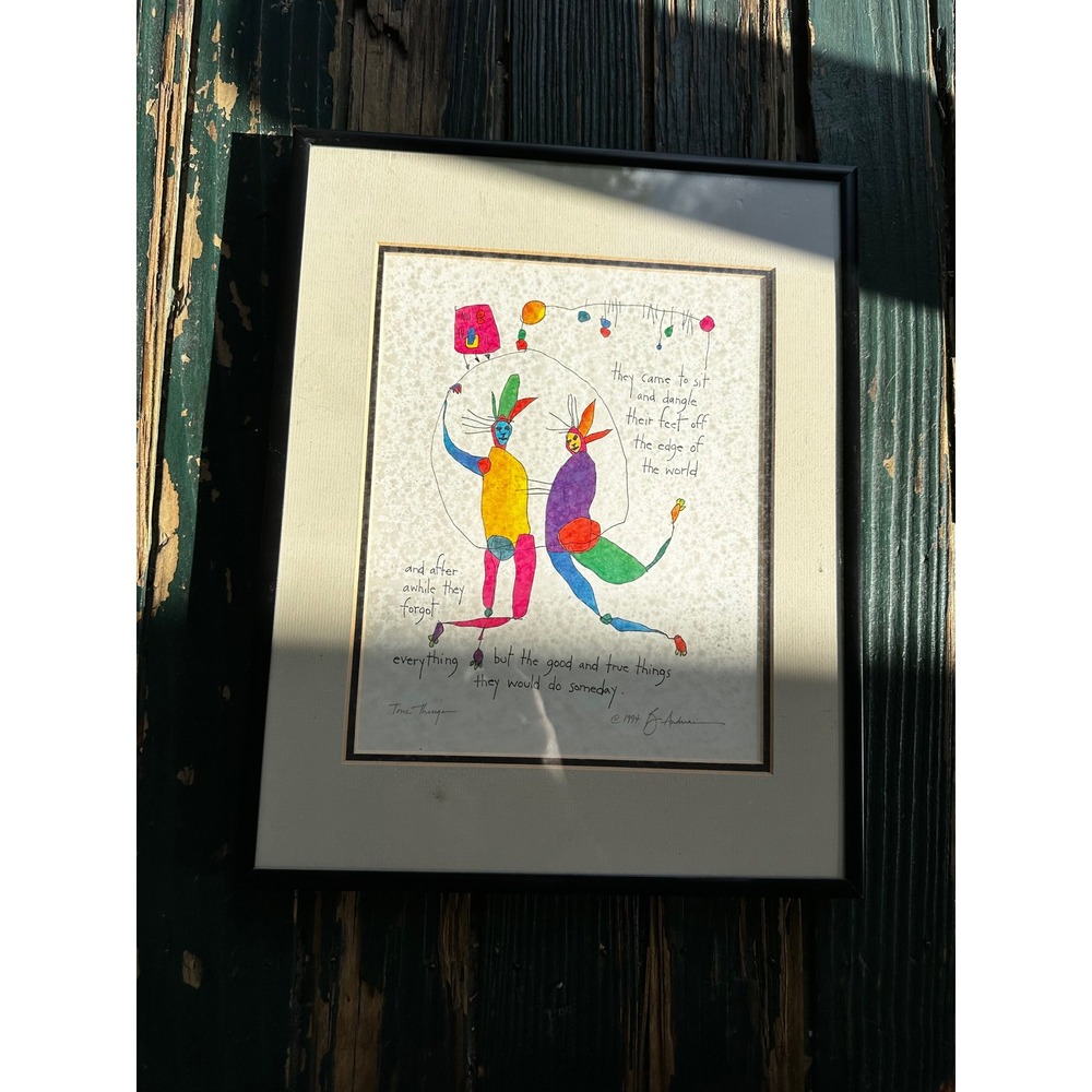 Brian Andreas Story People True Things 1994 Framed Art Print 11x14 Black Frame